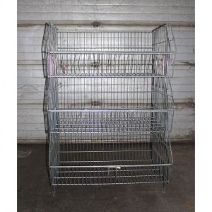 Used Galvanised Wire Mesh Stacking Display Basket